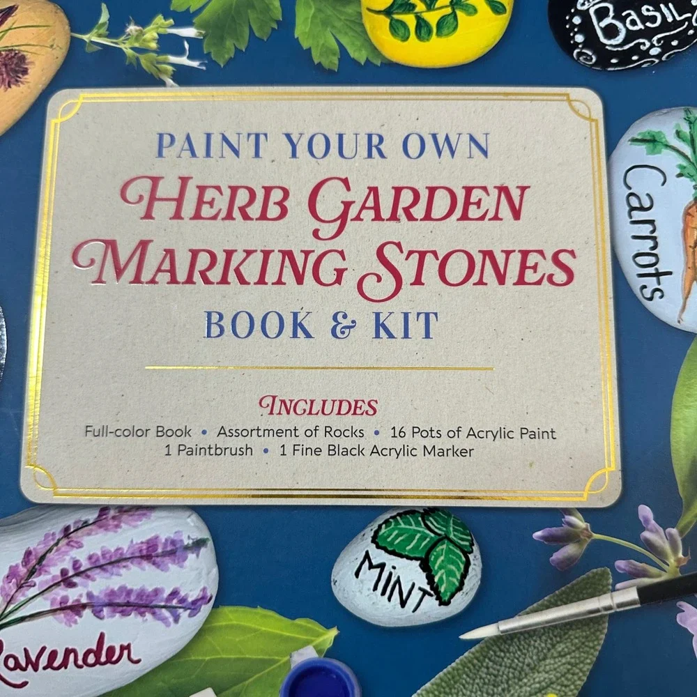 Mud Puddle Paint‎ Your Own Herb Garden Marking Stones Book & Kit DIY Painting